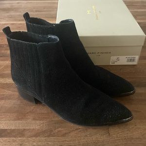 Marc Fisher Black Suede Yommi Chelsea Boot Size 10M